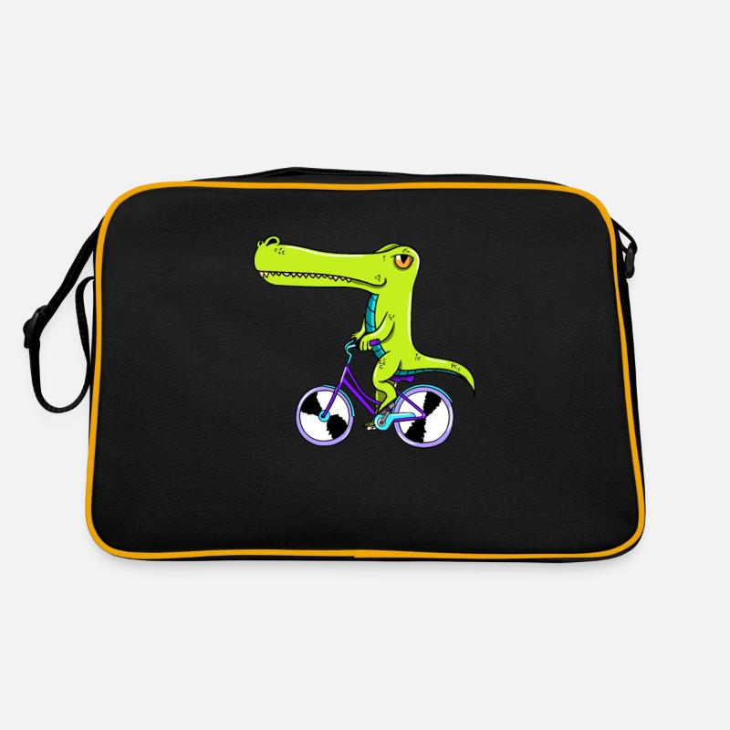 Crocodile Corkodile Bicycle Cycling Wheel Gift - Retro Bag - black/gold
