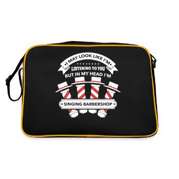 In My Head I'm Singing Barbershop Quartet Gift - Retro Bag - black/gold - Back