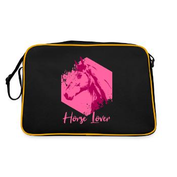 Cheval Pony Equitation Sports équestres Cadeau - Sac Retro - noir/or - Dos