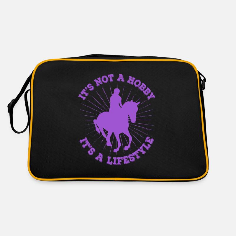 Pferd - Retro Tasche - Schwarz/Gold