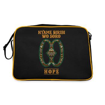 Black History Adinkra Africa Hope Symbol graphic - Retro Bag - black/gold - Back