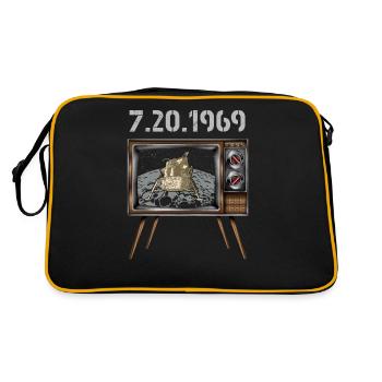 Moon Landing Apollo 11 Old TV set 1969 - Retro Bag - black/gold - Back