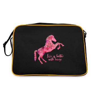 Horse pony riding school - Retro Bag - black/gold - Back