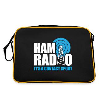 Ham Radio Its A Contact Sport Funny Ham Radio Quot - Sac Retro - noir/or - Dos