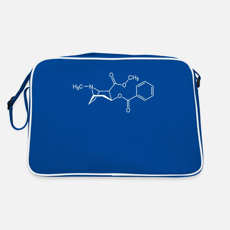 Cocaine structural formula molecule C17H21NO4 Retro Bag