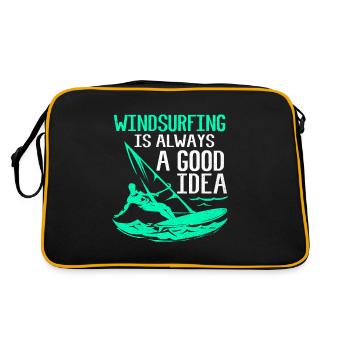 Windsurfen - Retro Tasche - Schwarz/Gold - Hinten