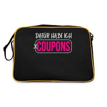 Coupon Gutschein Sparen - Retro Tasche - Schwarz/Gold - Hinten