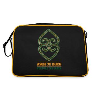 Histoire noire Asase Ye Duru Cadeau symbole africain - Sac Retro - noir/or - Dos