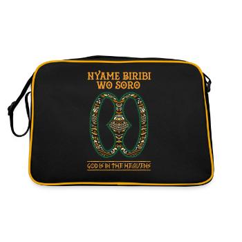 Adinkra Africa God Tribal Symbol Black History - Retro Bag - black/gold - Back
