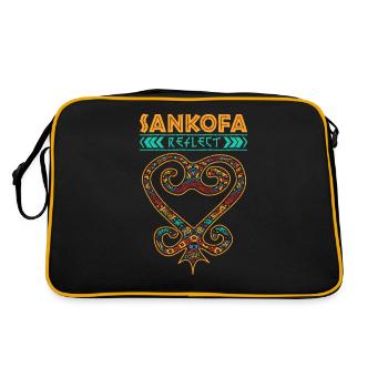 Sankofa African Heart Symbol for Black History - Retro Bag - black/gold - Back