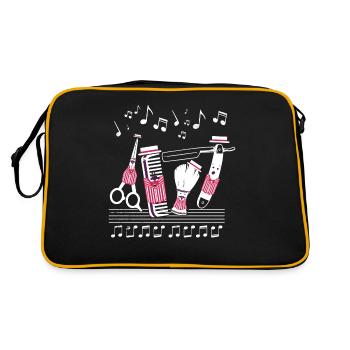 Barbershop Quartet De Coiffure Outils Cadeau - Sac Retro - noir/or - Dos