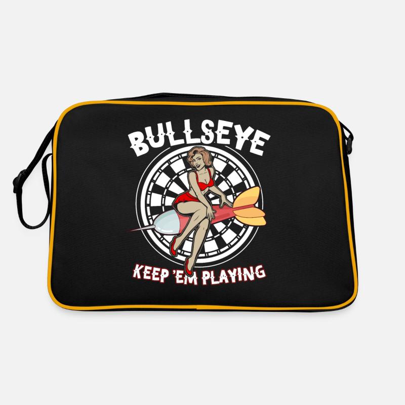 Bullseye Dart Dartboard Darts Darts Player - Retro Bag - black/gold