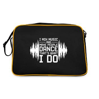 DJ Platten Djane Turntable Musik Vinyl - Retro Tasche - Schwarz/Gold - Hinten