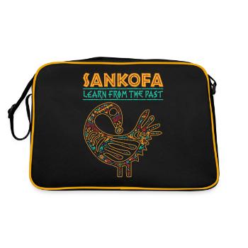 Black History Sankofa African Bird Symbol graphic - Retro Bag - black/gold - Back