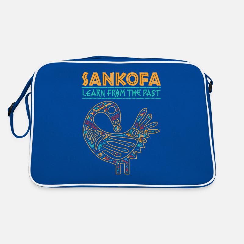 Schwarze Geschichte Sankofa African Bird Symbol Grafik Retro Tasche