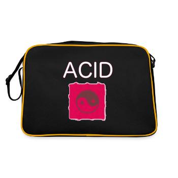 LSD Tab Ying Yang Acid T-shirt psychédélique Goa - Sac Retro - noir/or - Dos