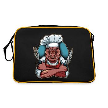 Chef porc porc sanglier cuisine cuisine cuisine animaux sauvages - Sac Retro - noir/or - Dos