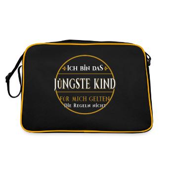 Youngest child nestlet family rules gift - Retro Bag - black/gold - Back
