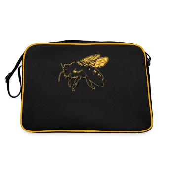 Biene Imker Bienen Imkerei - Retro Tasche - Schwarz/Gold - Hinten