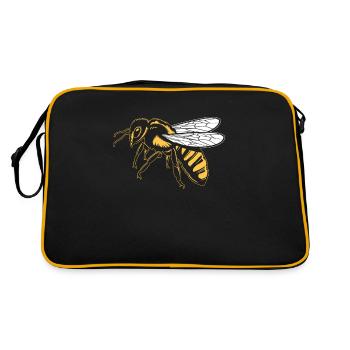 Biene Imker Bienen Imkerei - Retro Tasche - Schwarz/Gold - Hinten