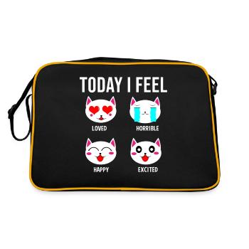 Heute Gefuehle Anime Japanisch Manga - Retro Tasche - Schwarz/Gold - Hinten
