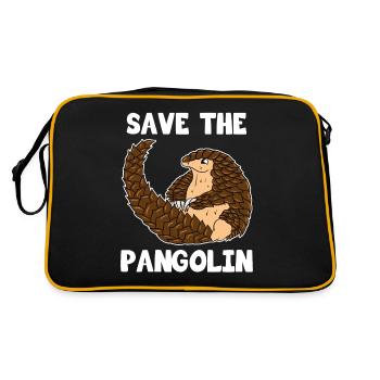 Pangolin Pangolin Récupération d'un cadeau animal rare - Sac Retro - noir/or - Dos