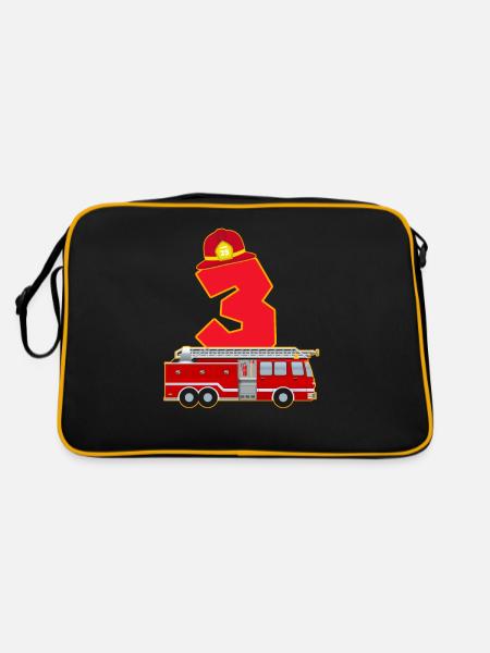 3ème anniversaire pompiers cadeau - Sac Retro - noir/or - Dos