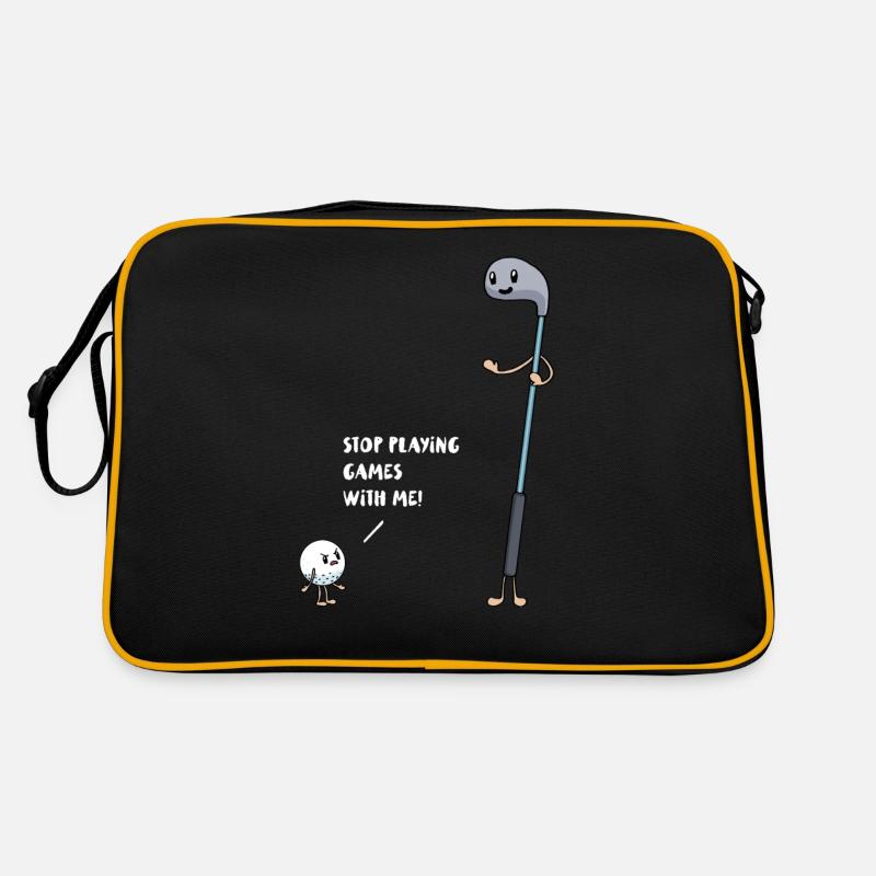 Golf vs Ball Stop Playing Games with me! Golfer - Retro Tasche - Schwarz/Gold