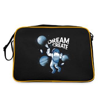Dream Create - Astronaut Grafitti - Retro Tasche - Schwarz/Gold - Hinten