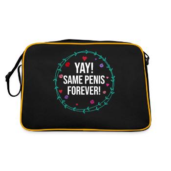 Yay Same Penis Forever Shirt JGA Lustig Jungeselle - Retro Tasche - Schwarz/Gold - Hinten