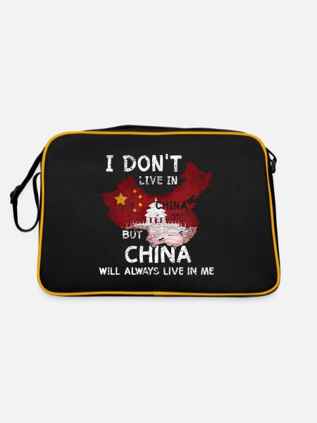Drapeau de la Chine maison anniversaire de cadeau de Beijing - Sac Retro - noir/or - Dos