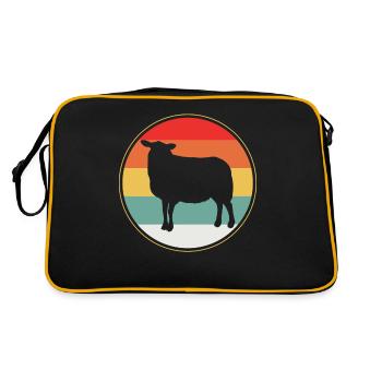Schaf - Retro Tasche - Schwarz/Gold - Hinten