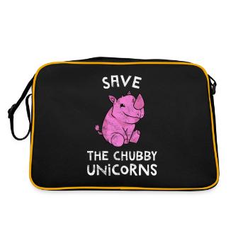Unicorn Rhino Rhino Thick Chubby Chubby Gift - Retro Bag - black/gold - Back
