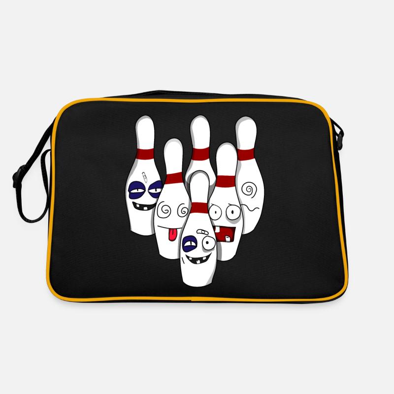 Destroyed bowling bowling ball cones skittles Retro Bag