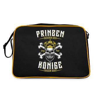 Prinzen rasieren sich Könige tragen Bärte - Retro Tasche - Schwarz/Gold - Hinten
