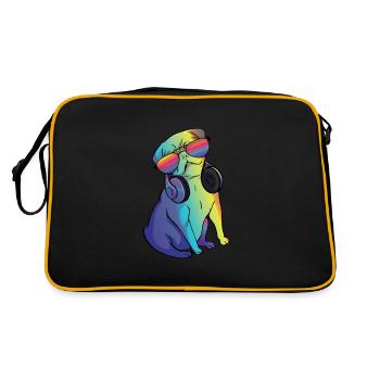 Electro Music Dj Pug Techno Festival Cadeau - Sac Retro - noir/or - Dos