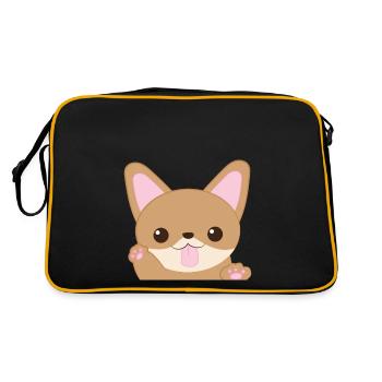 Chihuahua - Chihuahuas - Pattes - Mignon - Sac Retro - noir/or - Dos