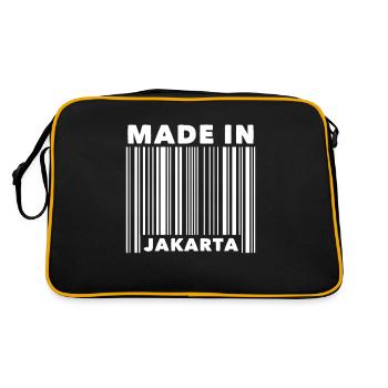Jakarta Indonesia Barcode - Retro Bag - black/gold - Back