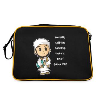 Koran Surah verse Allah Allah Islam Muslim Gift - Retro Bag - black/gold - Back