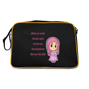Koran Surah verse Allah Allah Islam Muslim Gift - Retro Bag - black/gold - Back
