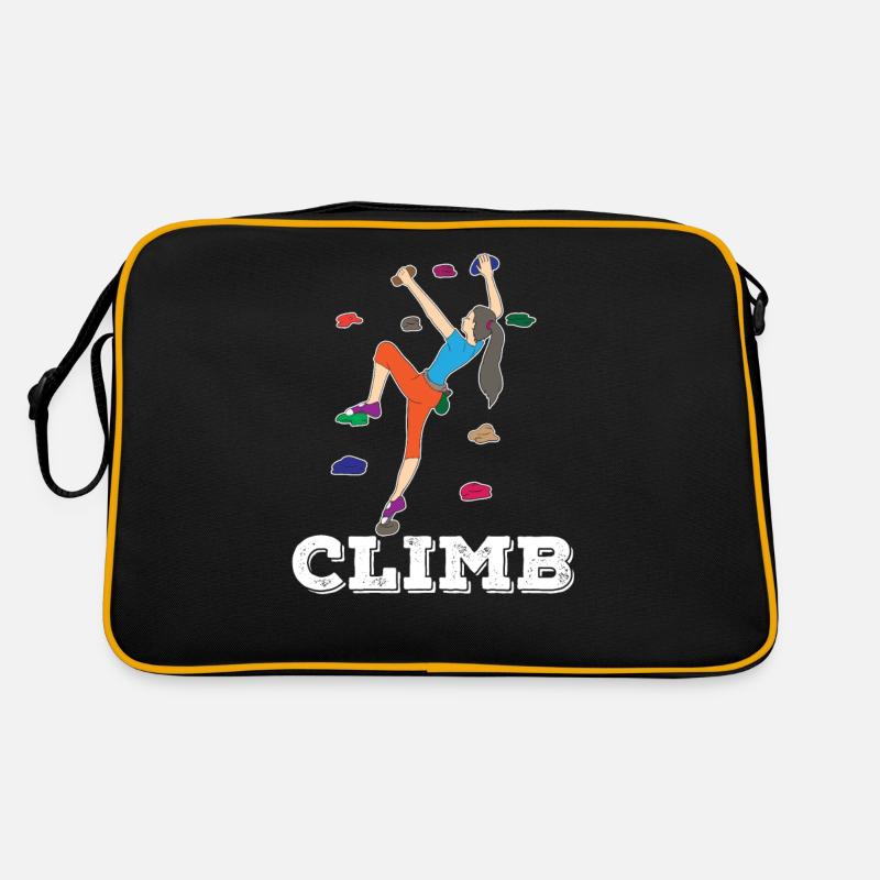 Climbing climbing gym climber bouldering gift - Retro Bag - black/gold