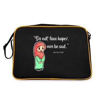 Islam Quran Sure Quote Allah Prayer Muslim Gift - Retro Bag - black/gold - Back