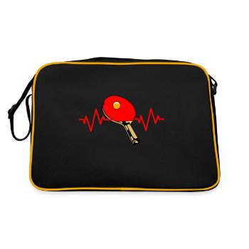 Table Tennis Ping Pong Table Tennis Ball Gift - Retro Bag - black/gold - Back