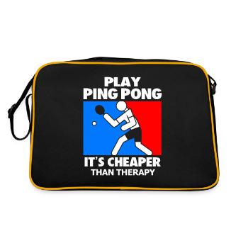 Table Tennis Ping Pong Table Tennis Ball Gift - Retro Bag - black/gold - Back