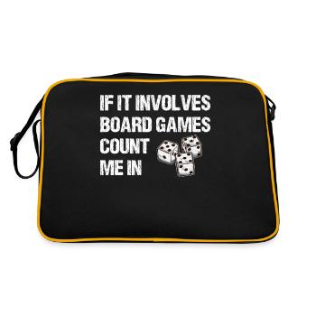 If It Involves Board Games Count Me In - Retro Bag - black/gold - Back