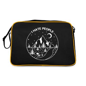 I hate people for mountaineering camping and hiking - Retro Bag - black/gold - Back