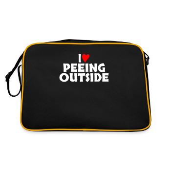 I Love Peeing Outside. love to pee outside - Retro Bag - black/gold - Back