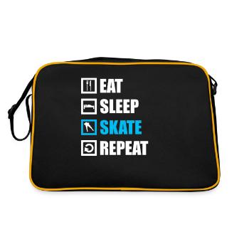 Eisschnelllauf - Retro Tasche - Schwarz/Gold - Hinten