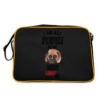 Je ne suis pas parfait, mais mon boxeur m'aime! - Sac Retro - noir/or - Dos