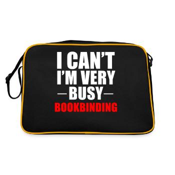Buchbinder Buchbinderei Buchherstellung Geschenk - Retro Tasche - Schwarz/Gold - Hinten